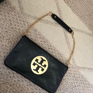 TORY BURCH 🖤CLASSIC FOLD-OVER CLUTCH/SHOULDER BAG